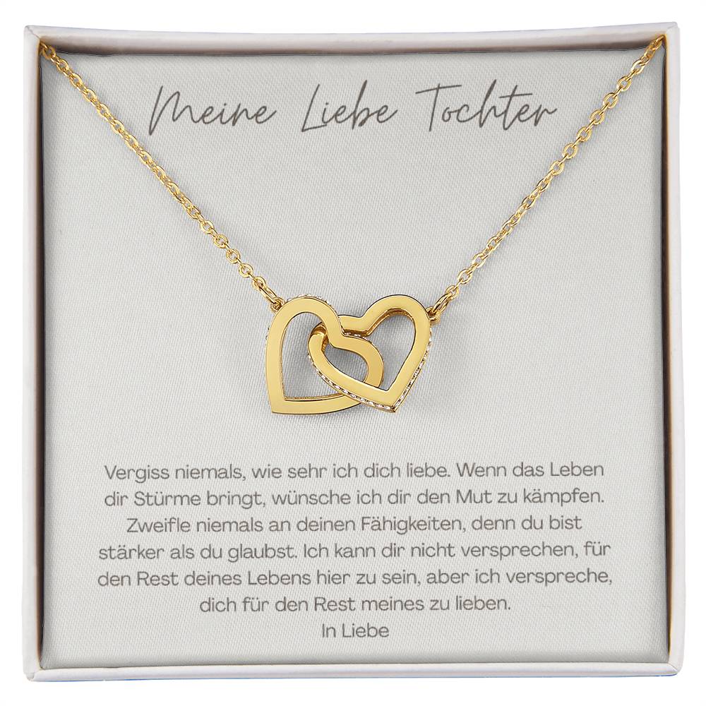 Unzertrennliche Herzen - Elegante Doppelherz Halskette Star and Moon Ring For Daughter