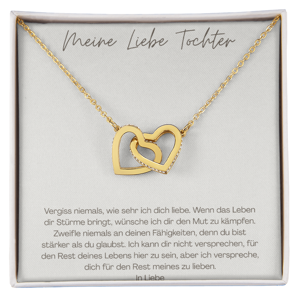 Unzertrennliche Herzen - Elegante Doppelherz Halskette Star and Moon Ring For Daughter