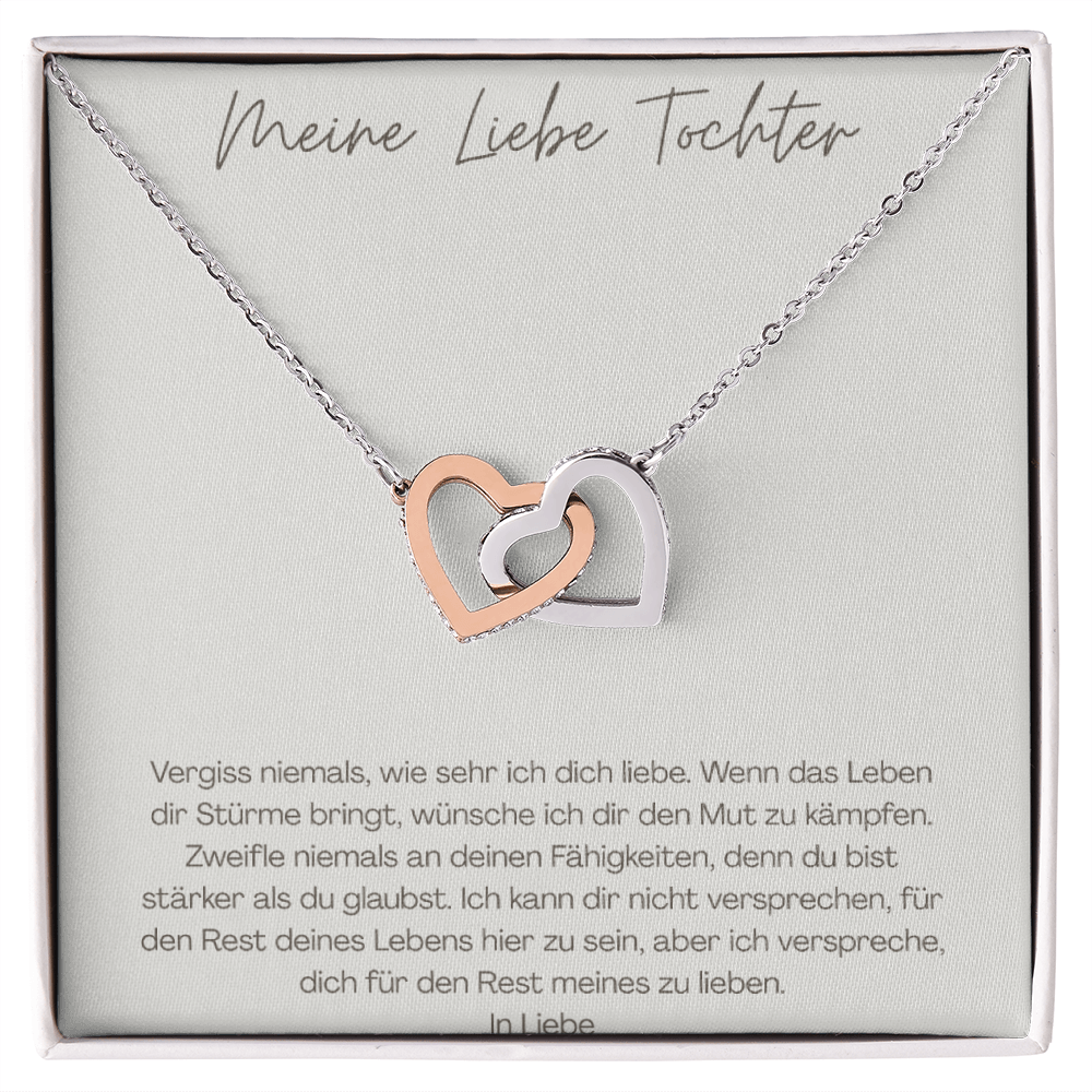 Unzertrennliche Herzen - Elegante Doppelherz Halskette Star and Moon Ring For Daughter