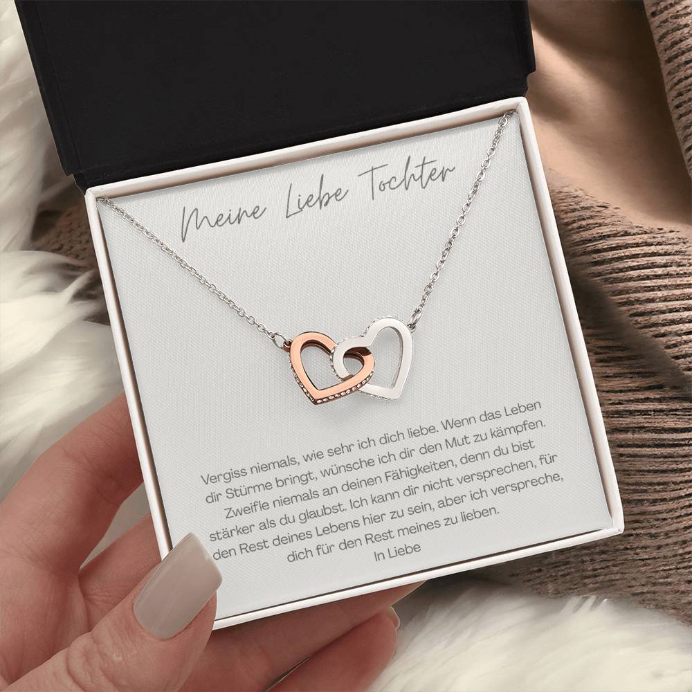 Unzertrennliche Herzen - Elegante Doppelherz Halskette Star and Moon Ring For Daughter