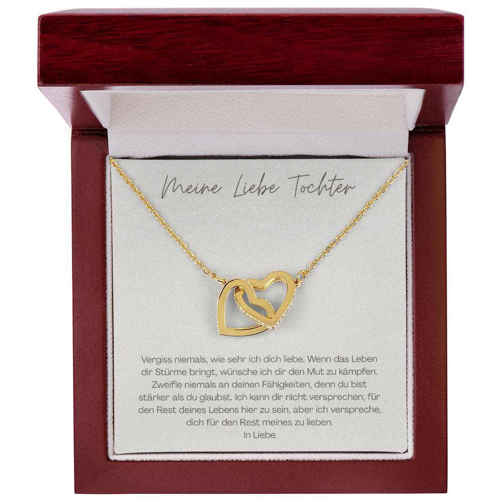 Unzertrennliche Herzen - Elegante Doppelherz Halskette Star and Moon Ring For Daughter