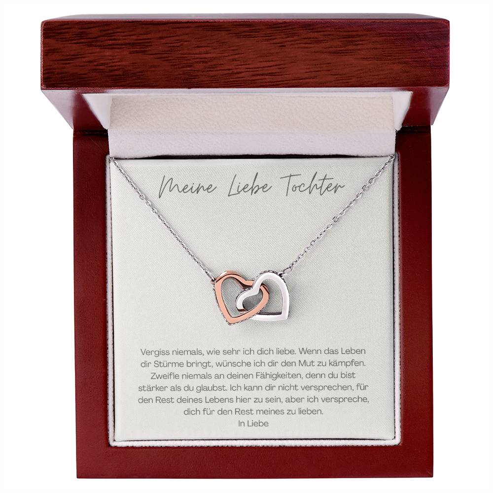 Unzertrennliche Herzen - Elegante Doppelherz Halskette Star and Moon Ring For Daughter